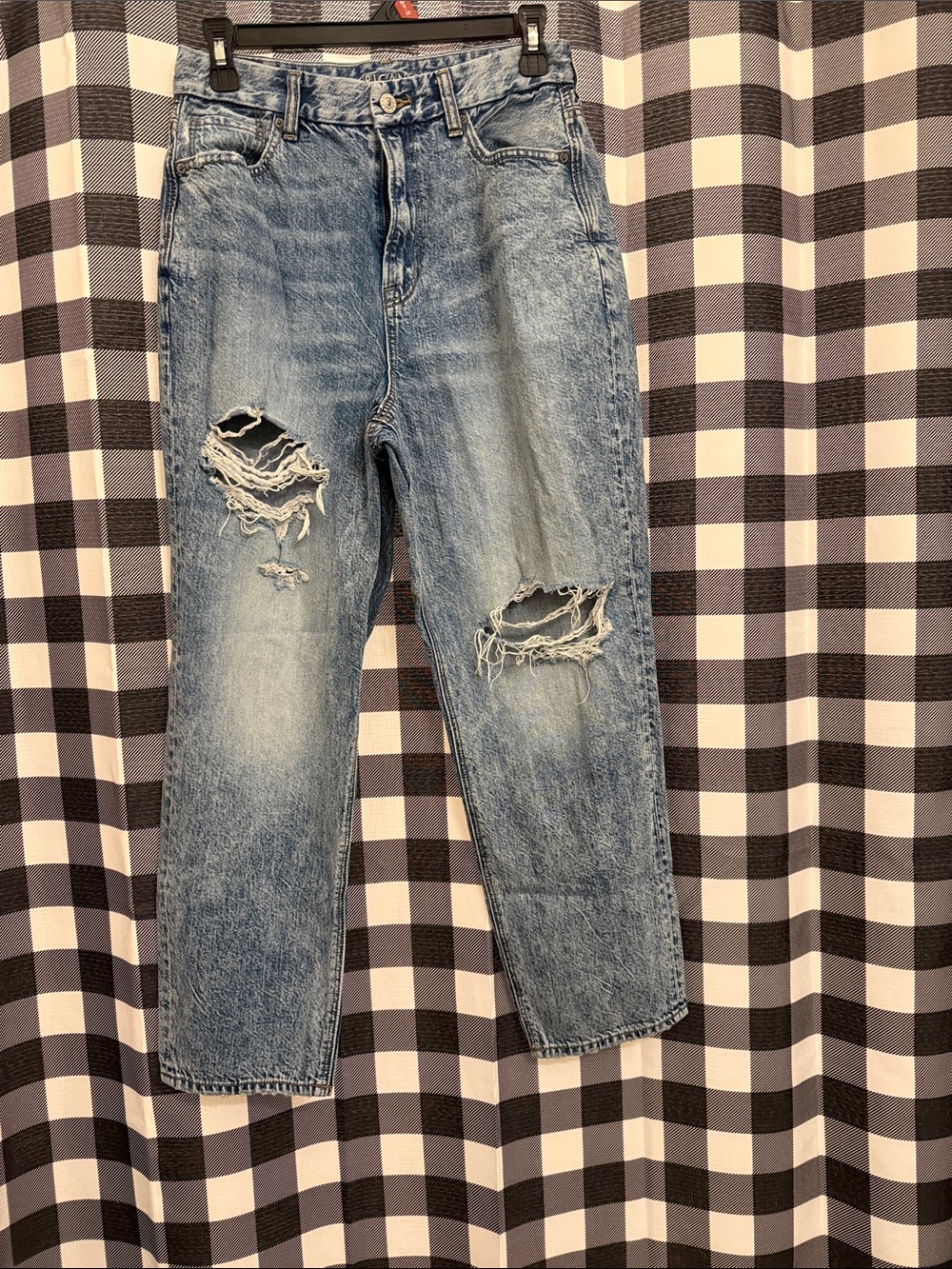 American Eagle Outfitters Light Blue Straight Leg Distressed Jeans
